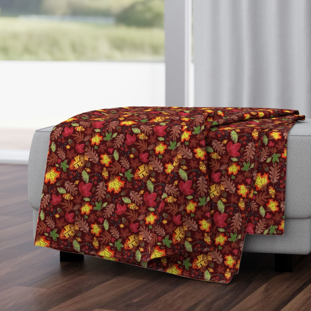 Autumn Grove Design for Fabric & Home Decor - Burgundy