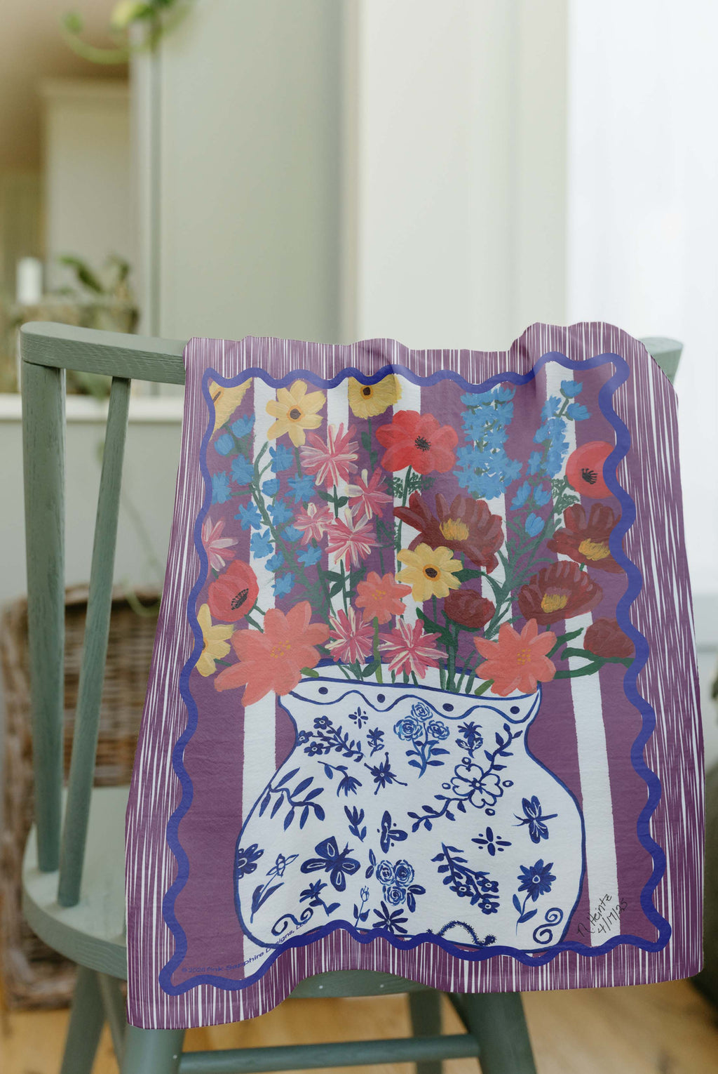 Jeweled Garden Blooms Tea Towel