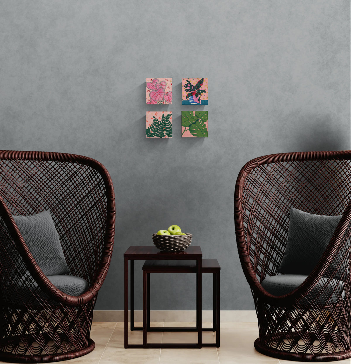 Pink Princess Philodendron on Canvas – Original Painting