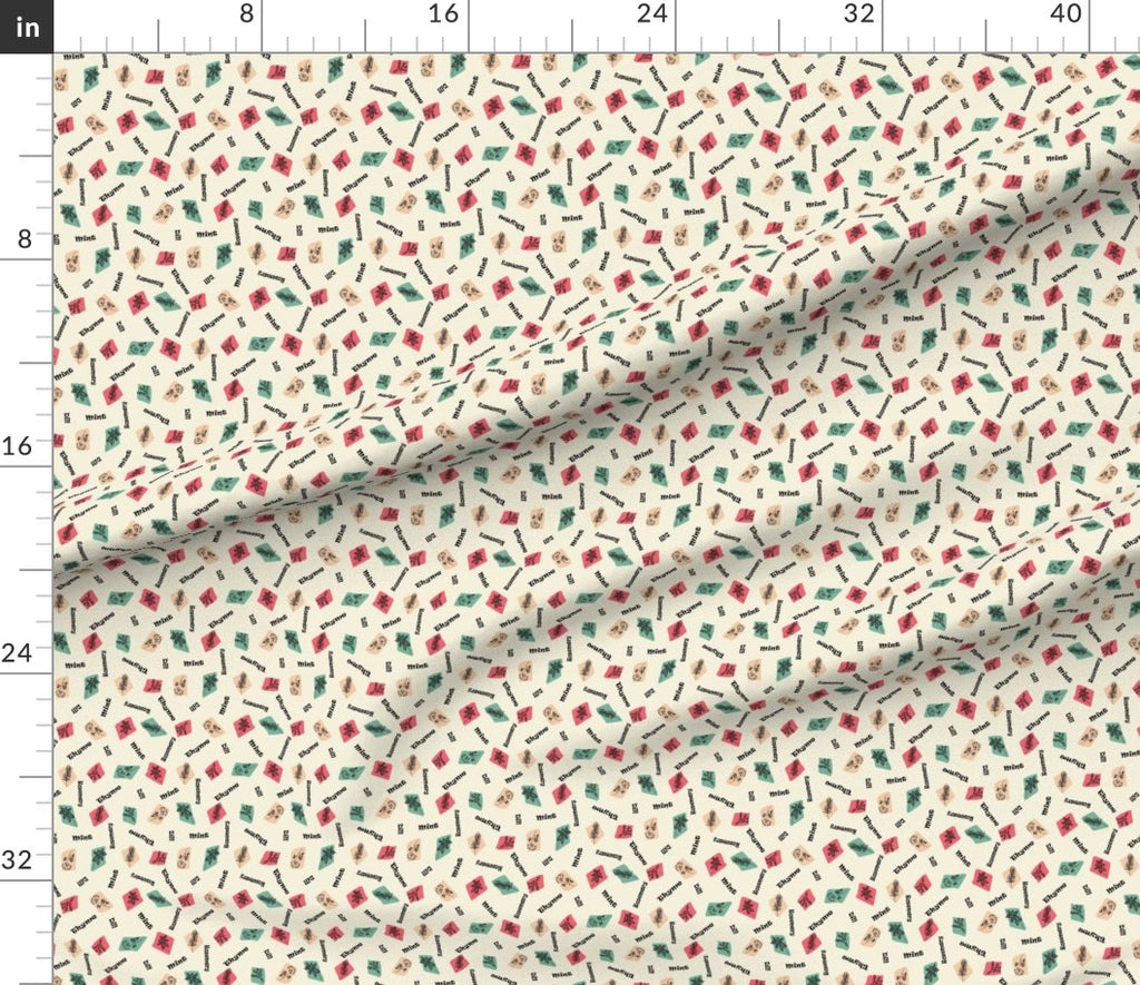 Kitchen Garden Herbs - Retro Sparkle Colorway (Ivory)