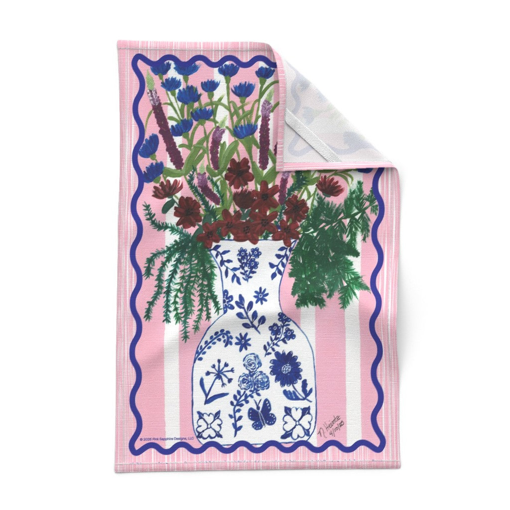 Serenity Blooms Tea Towel