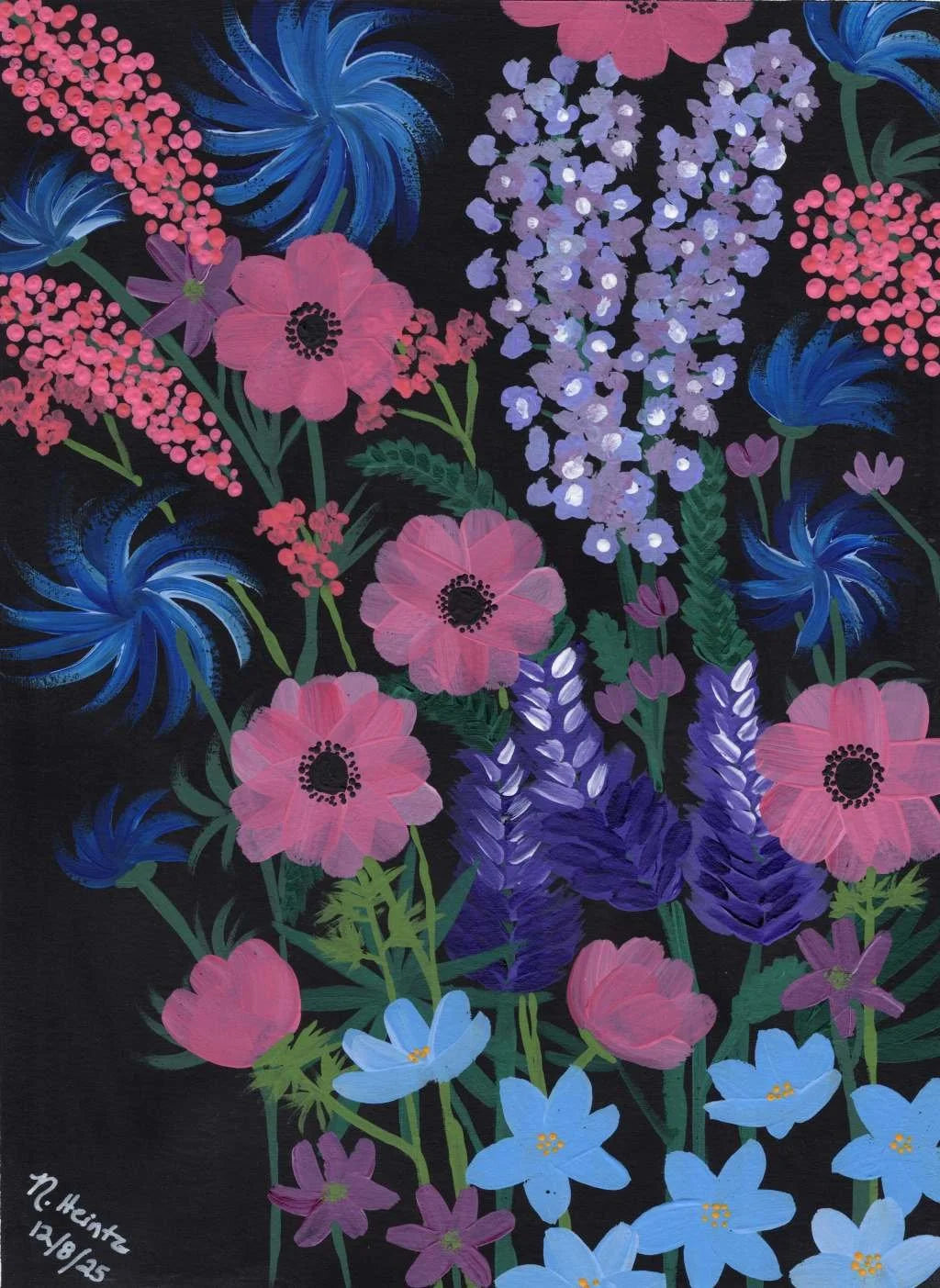 Starlight Anemones on Canvas