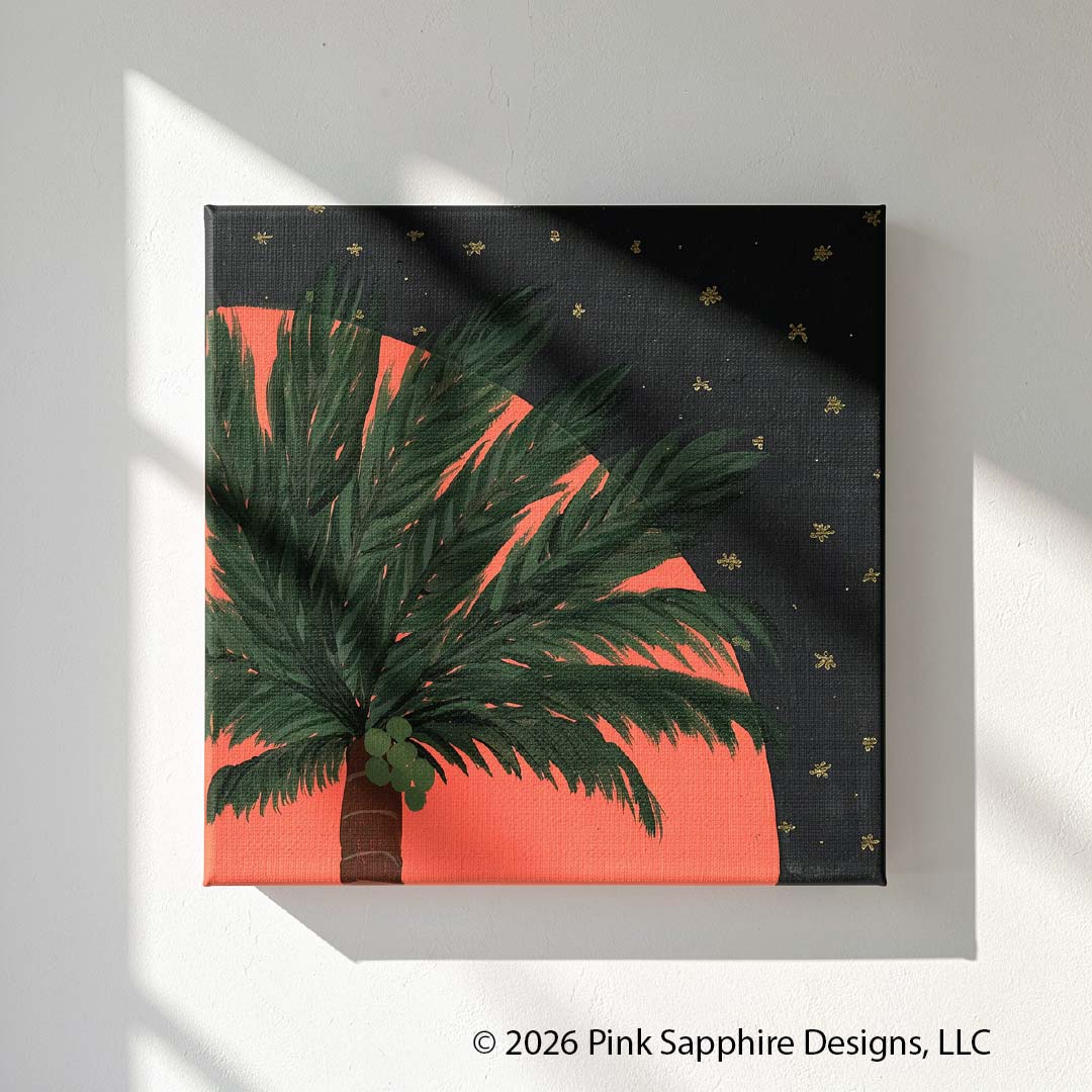 Coconut Palm on Canvas – Original Painting