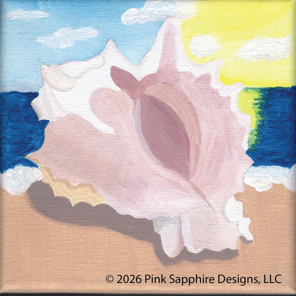 Conch Shell on Canvas – Original Painting