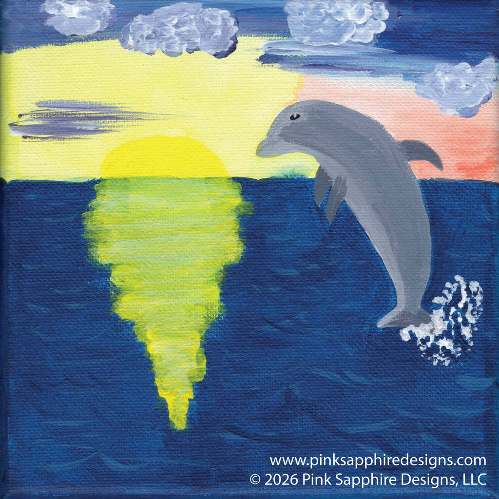 Dolphin on Canvas – Original Painting