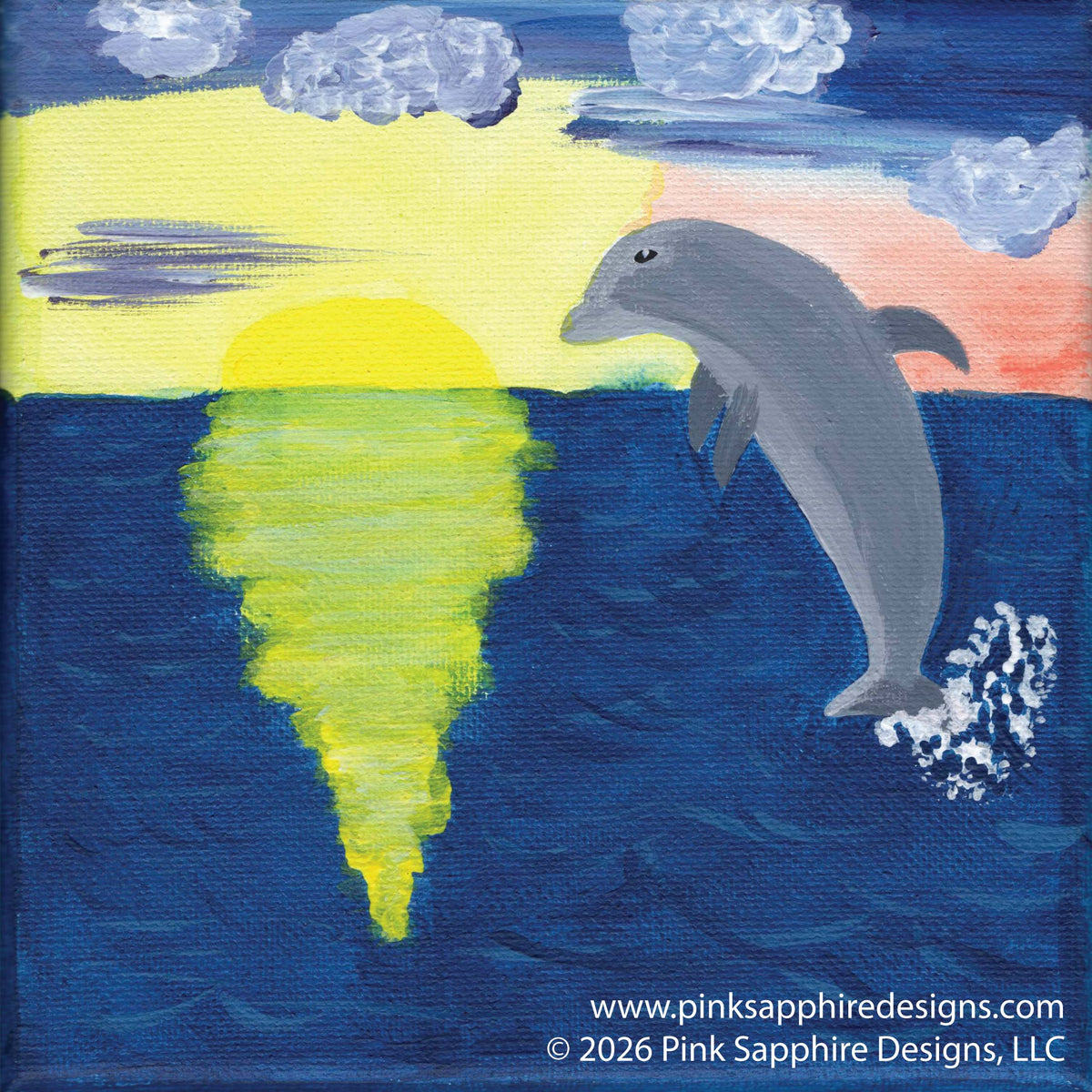 Dolphin on Canvas – Original Painting