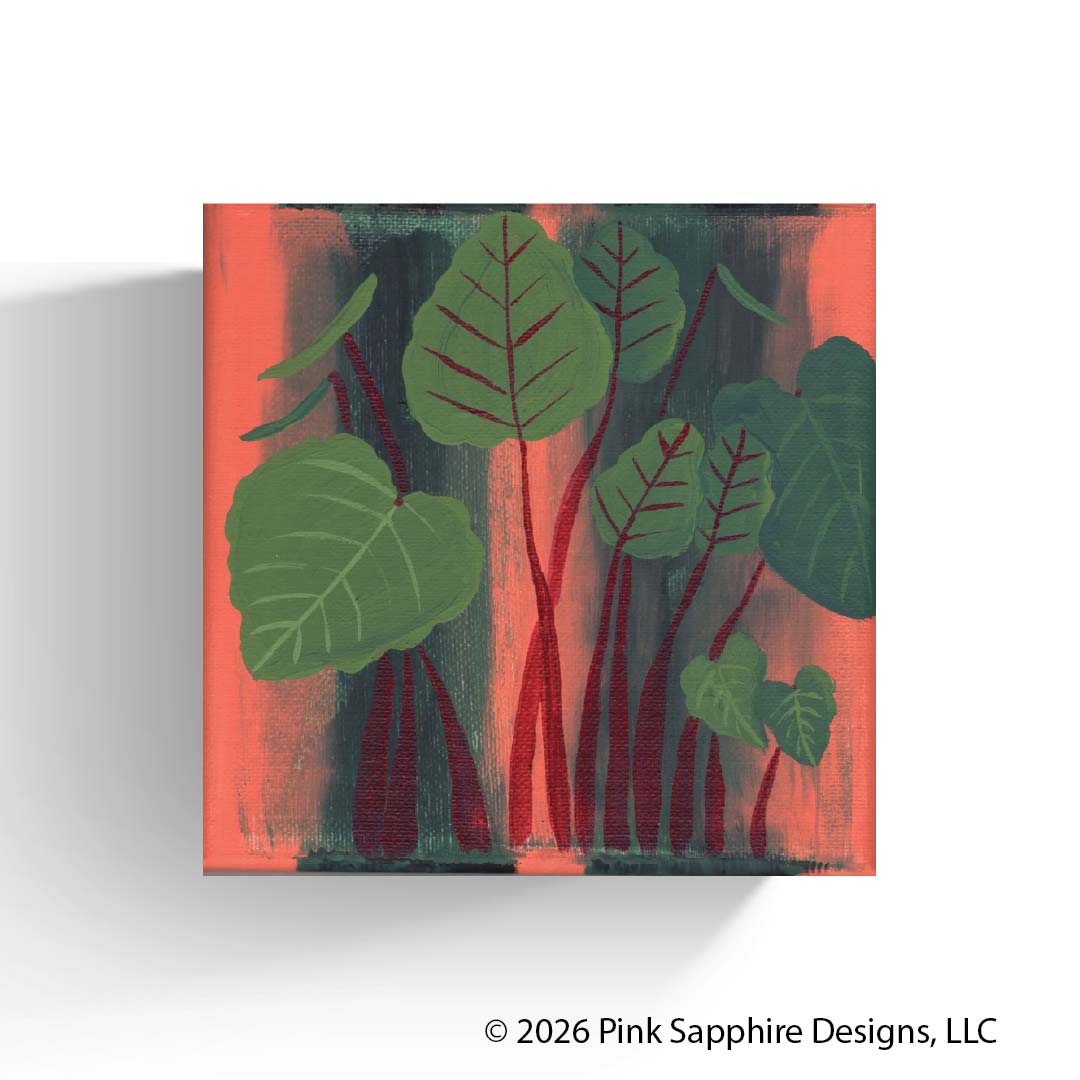 Hawaiian Punch Elephant Ears on Canvas – Original Painting
