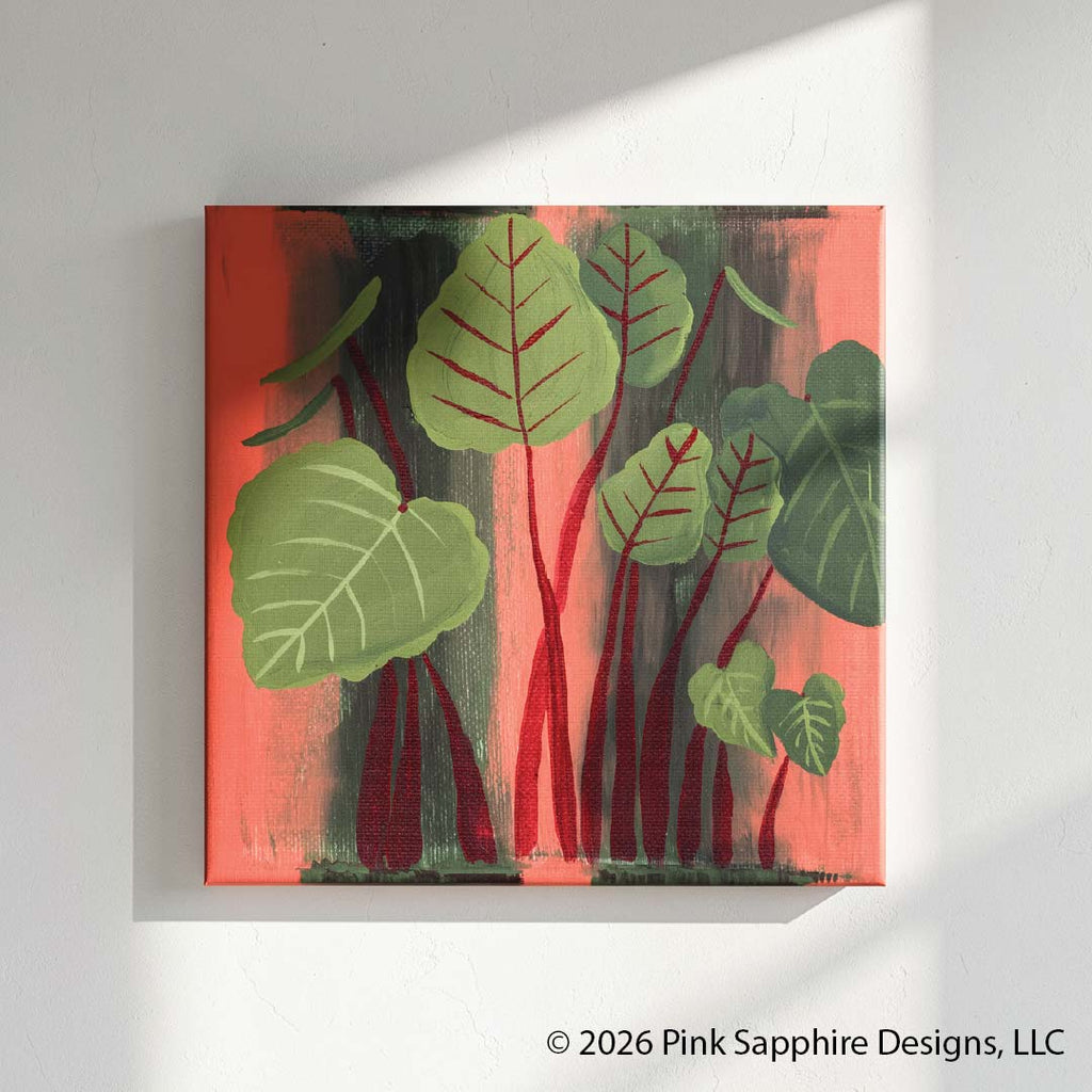Hawaiian Punch Elephant Ears on Canvas – Original Painting