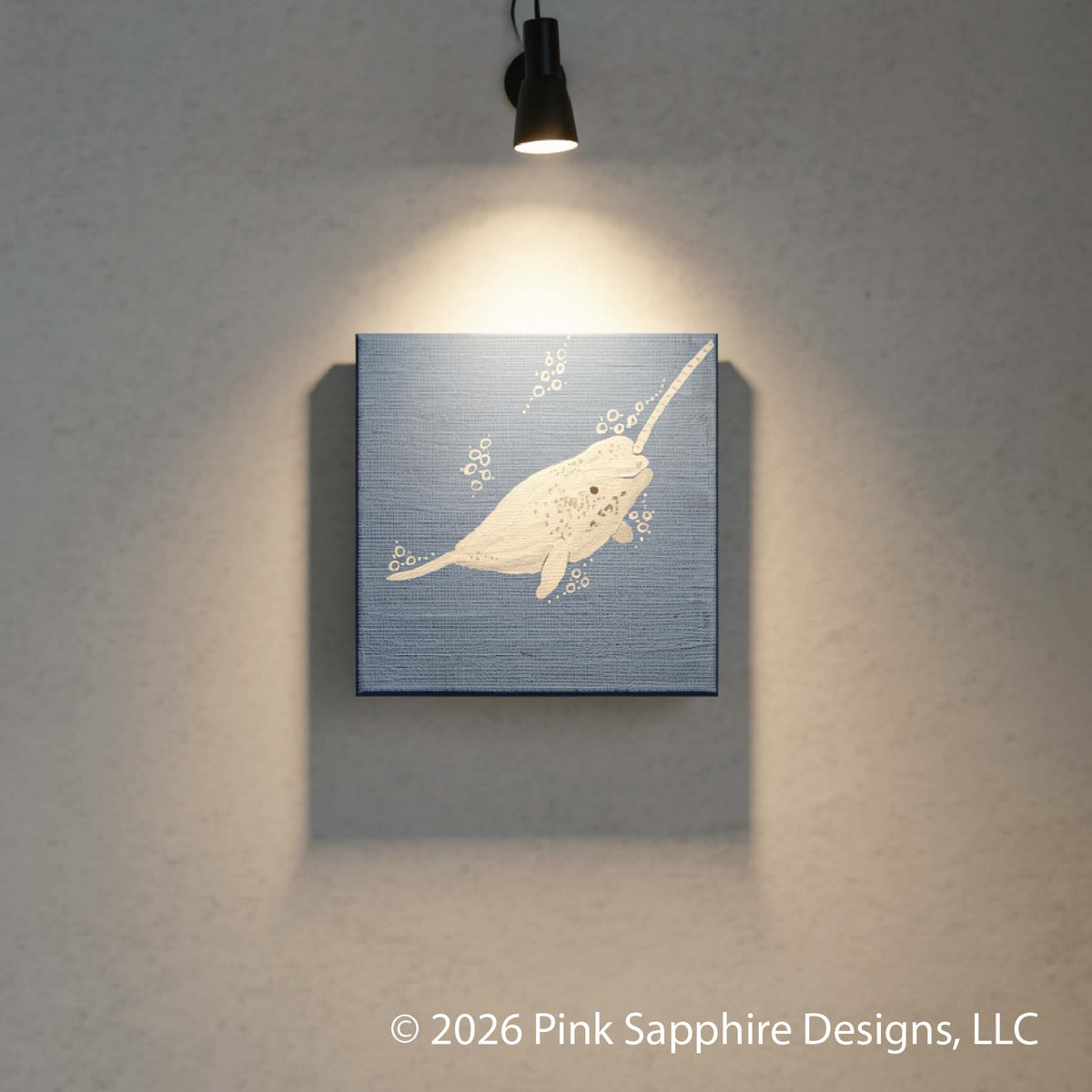Narwhal on Canvas – Original Painting