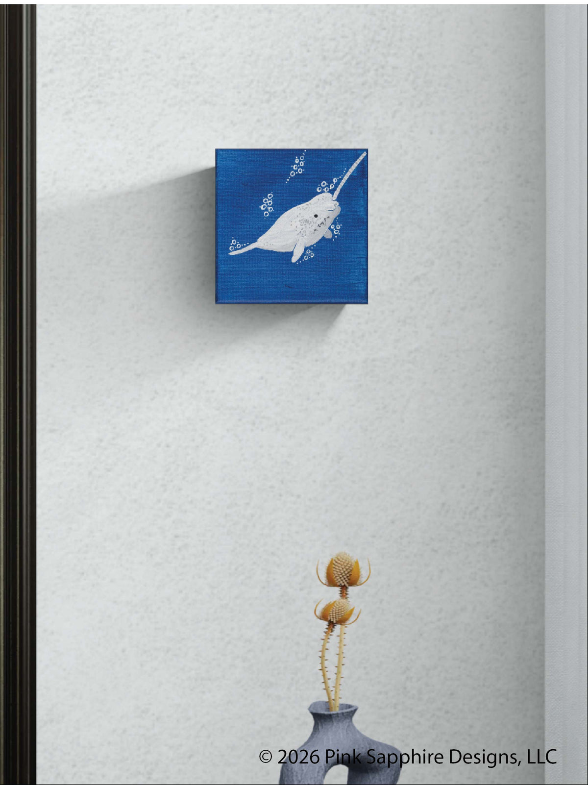 Narwhal on Canvas – Original Painting