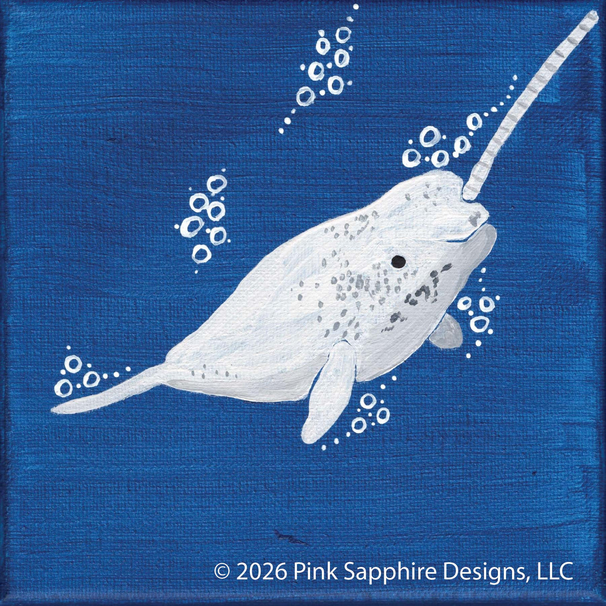 Narwhal on Canvas – Original Painting