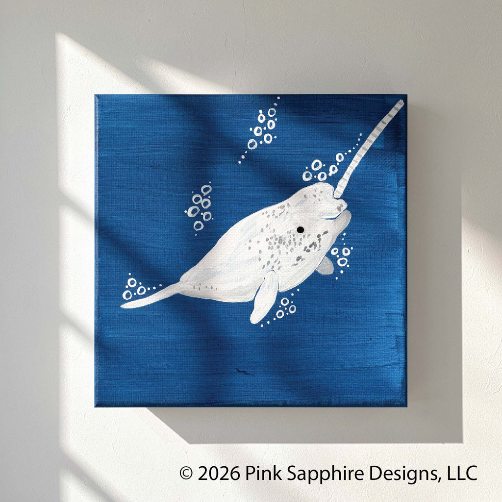 Narwhal on Canvas – Original Painting