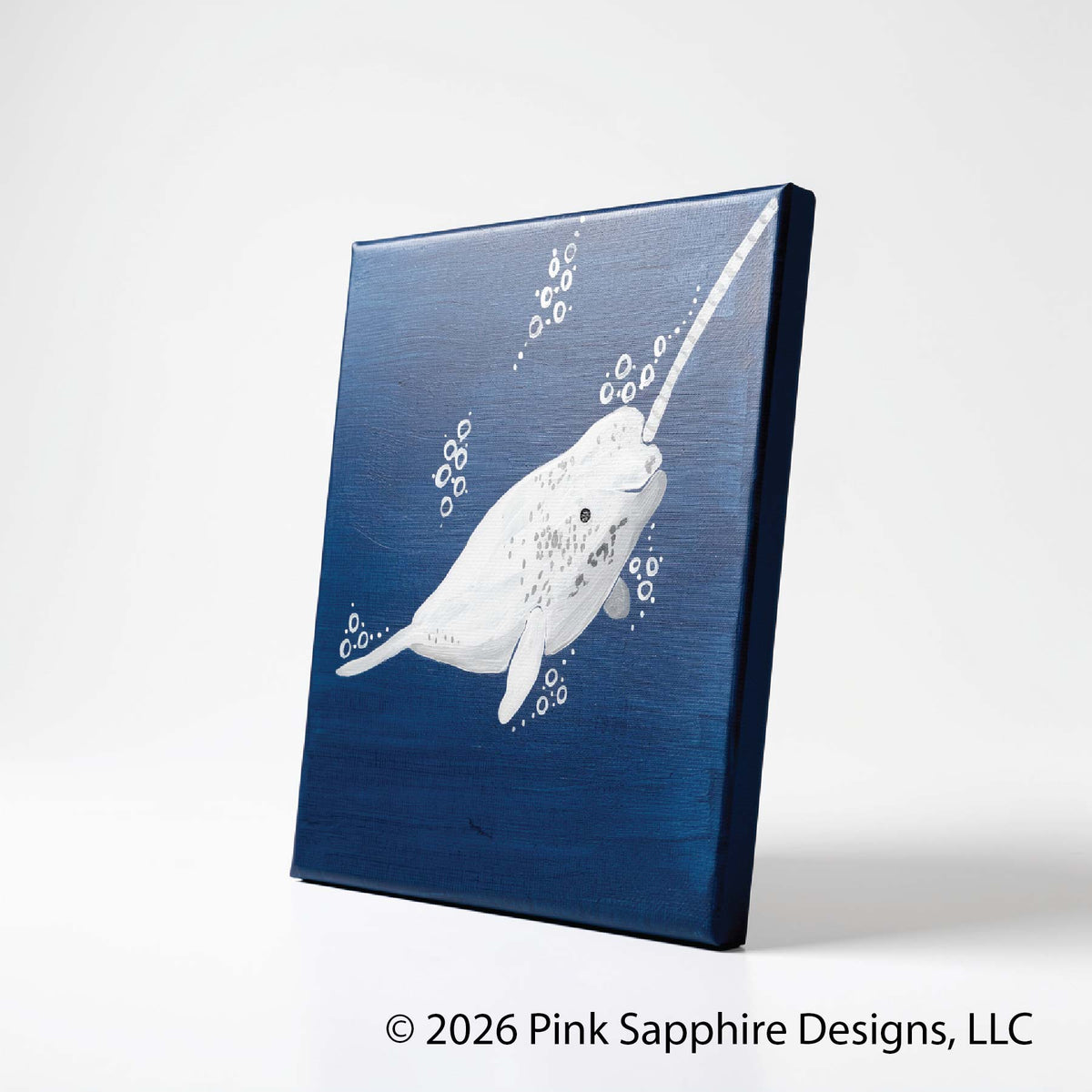 Narwhal on Canvas – Original Painting