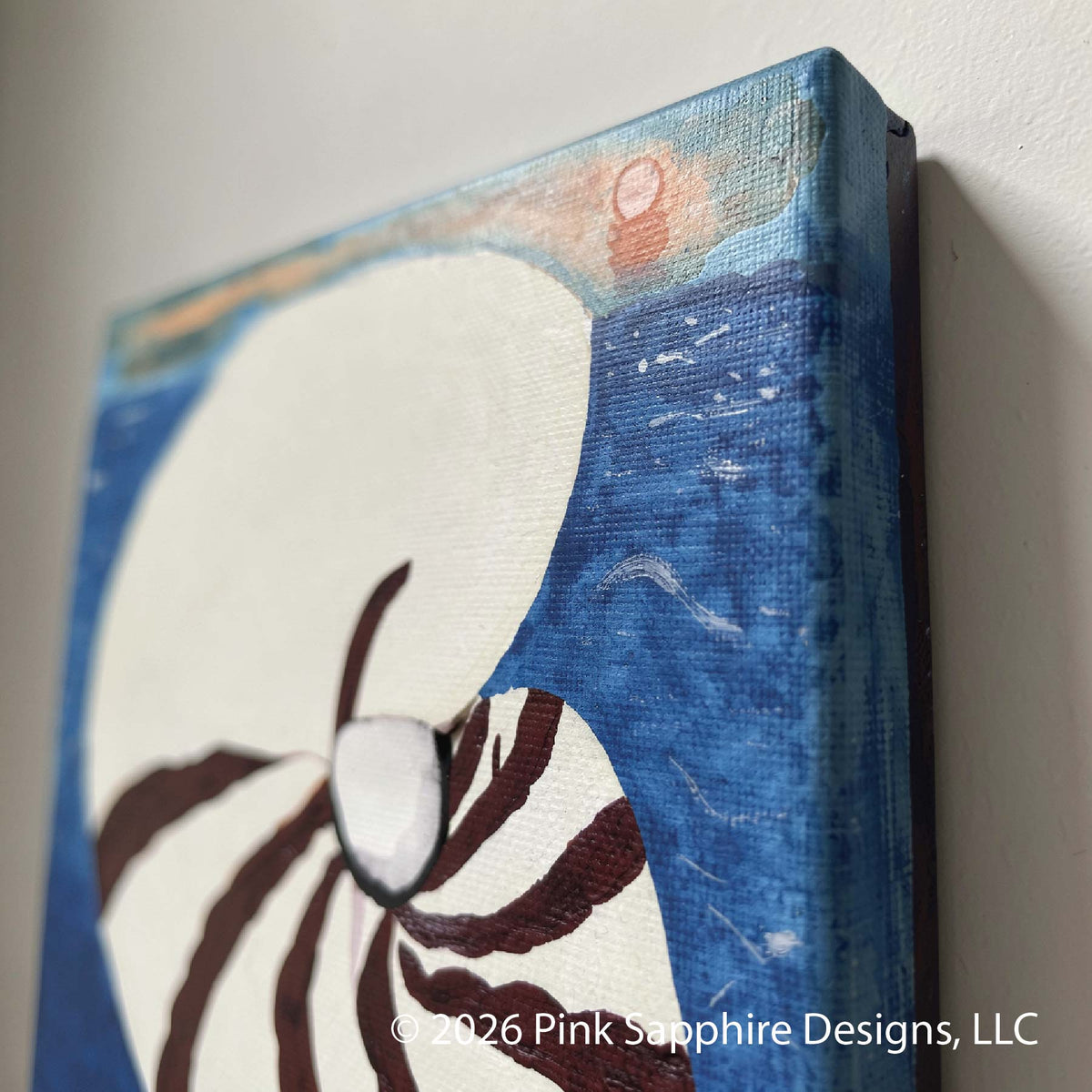 Nautilus Shell on Canvas – Original Painting
