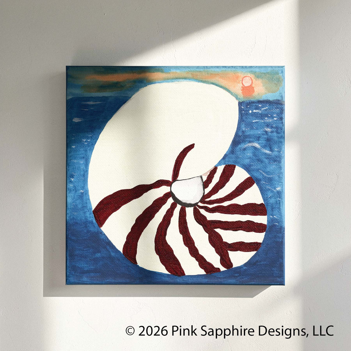 Nautilus Shell on Canvas – Original Painting