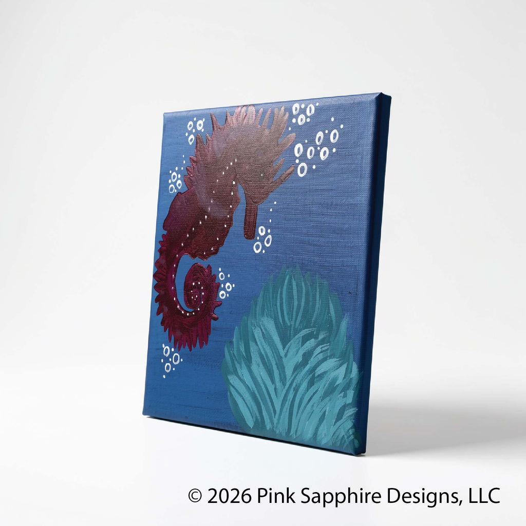 Seahorse on Canvas – Original Painting