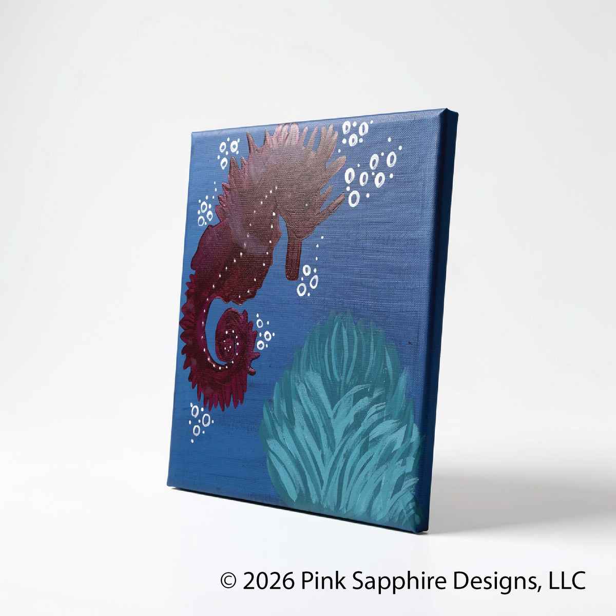 Seahorse on Canvas – Original Painting