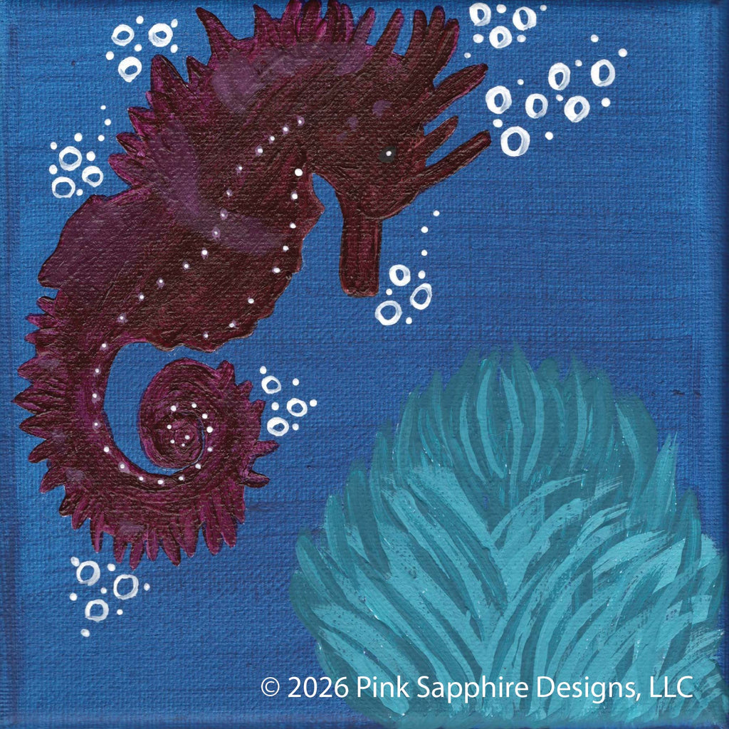Seahorse on Canvas – Original Painting
