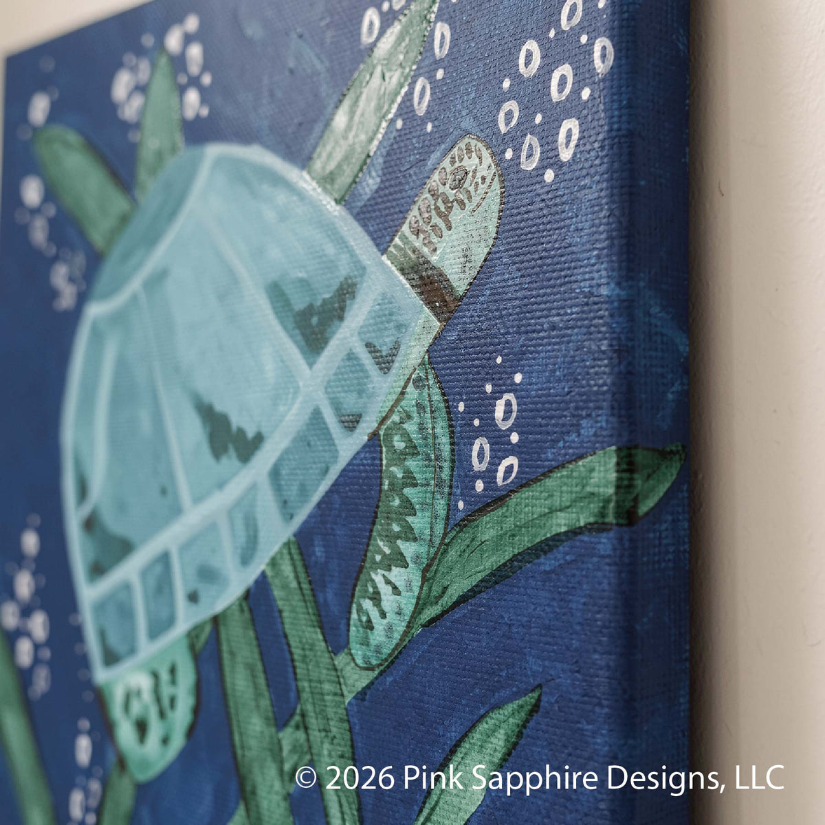 Sea Turtle on Canvas – Original Painting