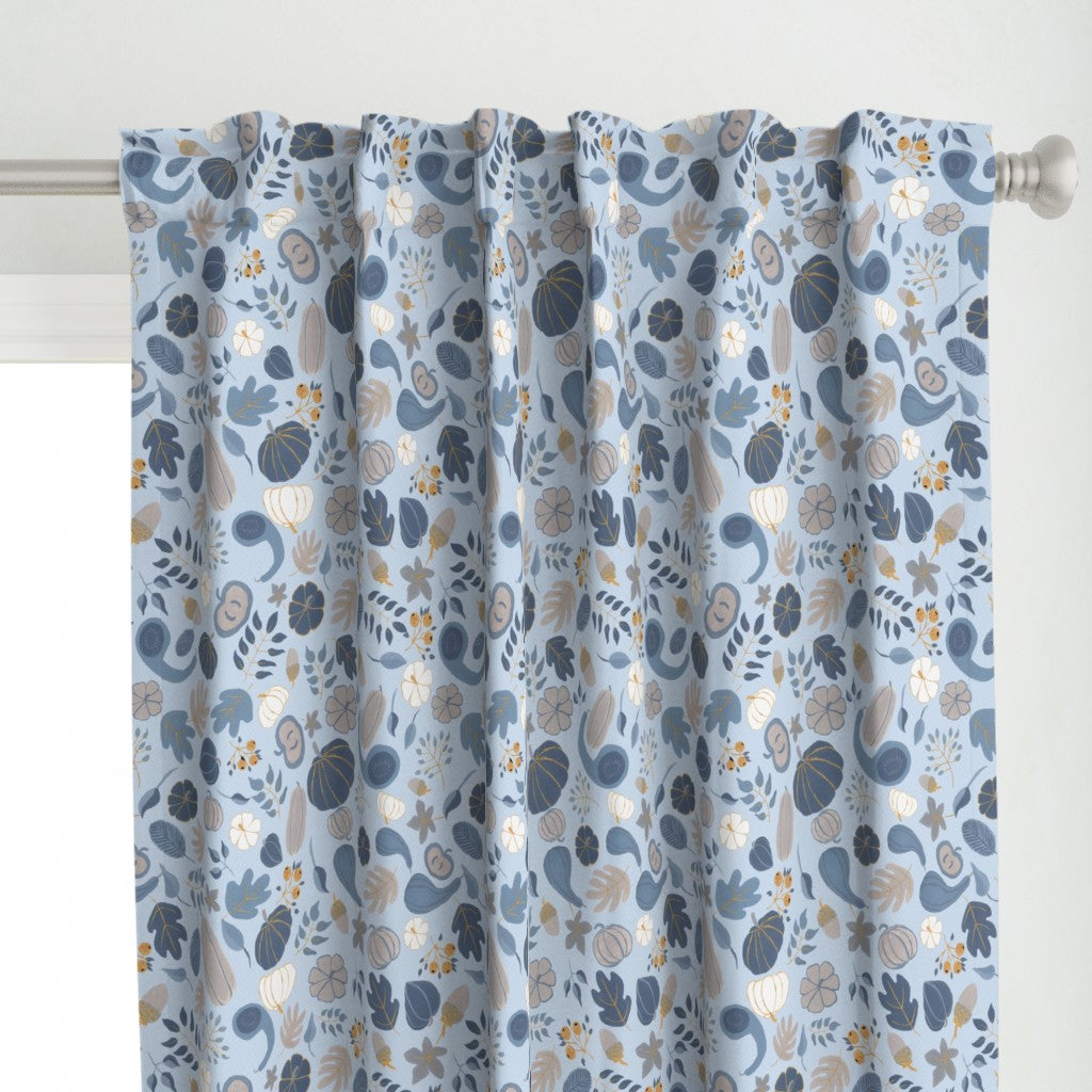 Fall Harvest Design for Fabric & Home Decor - Sky Blue/Navy