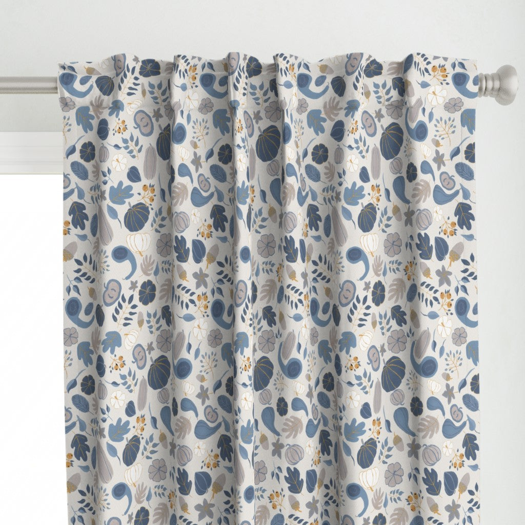 Fall Harvest Design for Fabric & Home Decor - Cloud Dancer/Navy