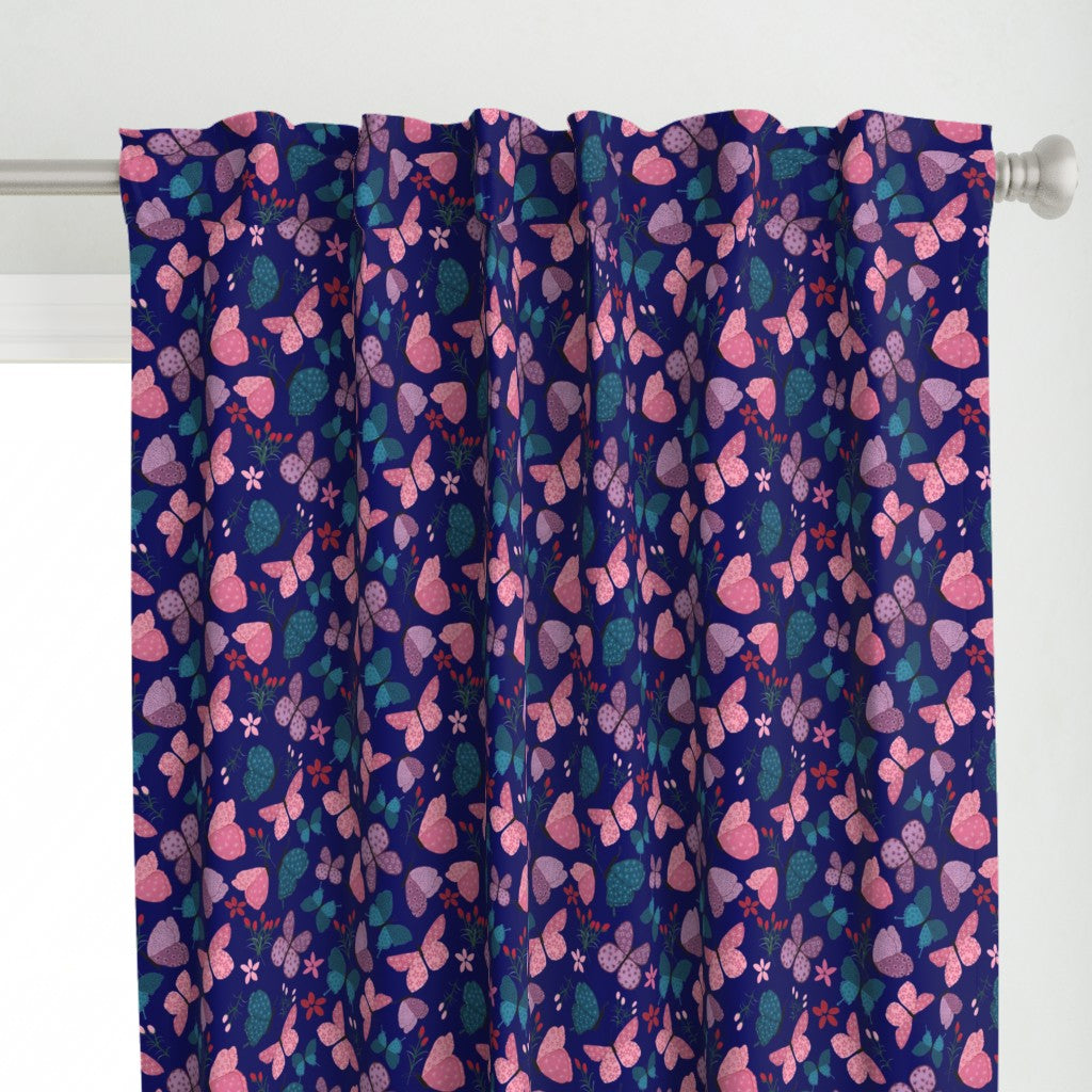 Butterfly Dance in Navy - Midnight Teal Colorway