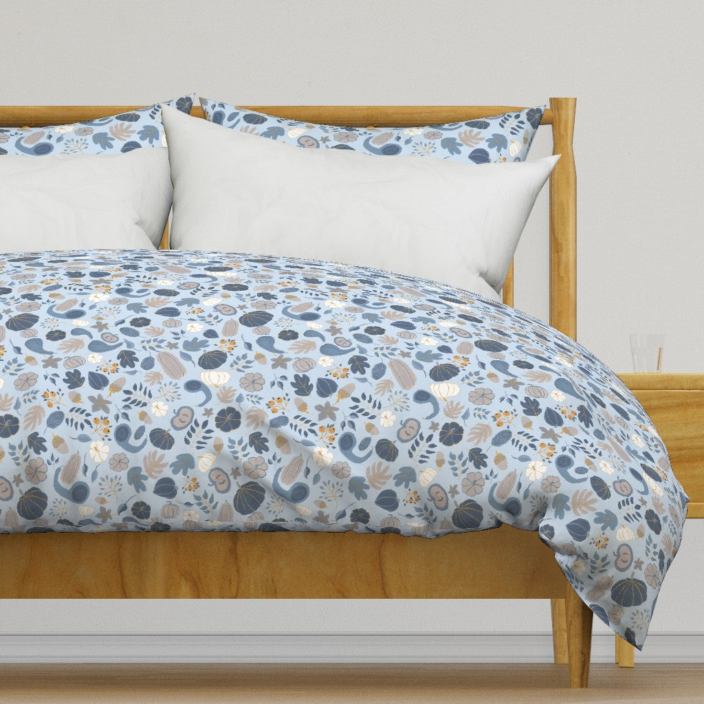Fall Harvest Design for Fabric & Home Decor - Sky Blue/Navy
