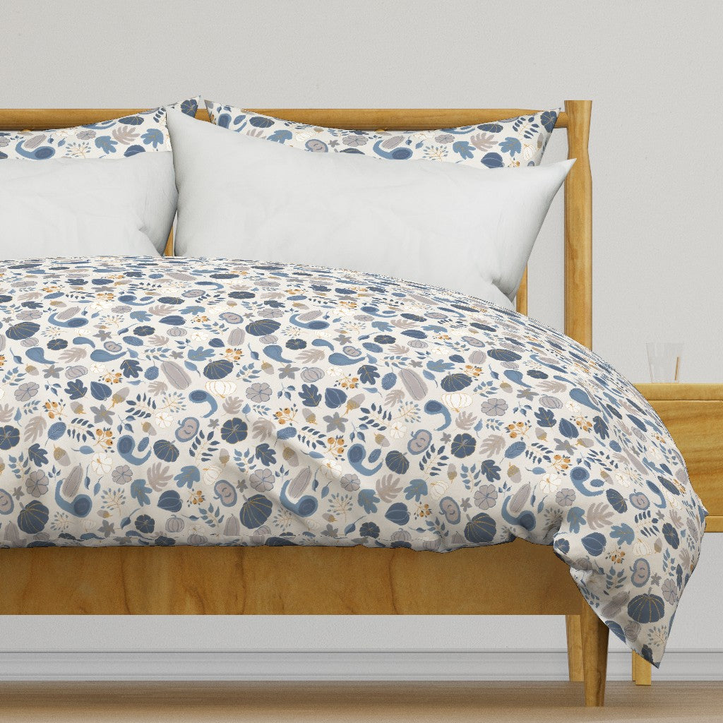 Fall Harvest Design for Fabric & Home Decor - Cloud Dancer/Navy