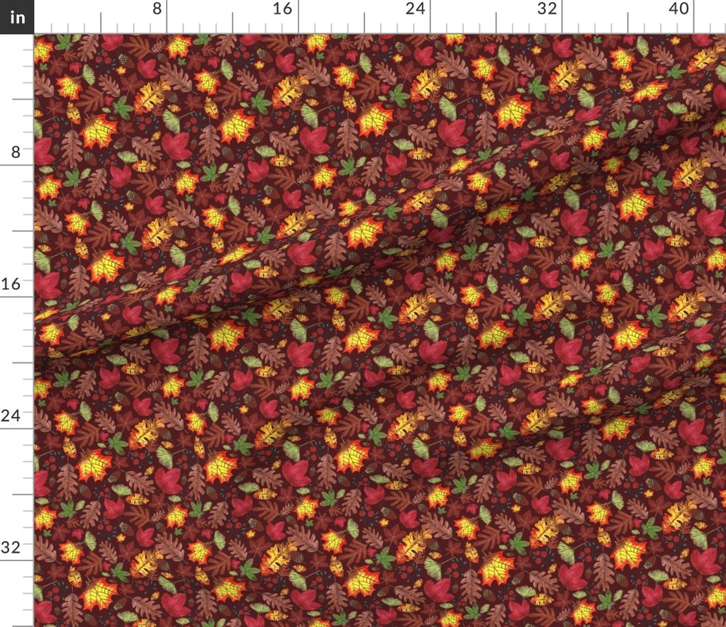 Autumn Grove Design for Fabric & Home Decor - Burgundy
