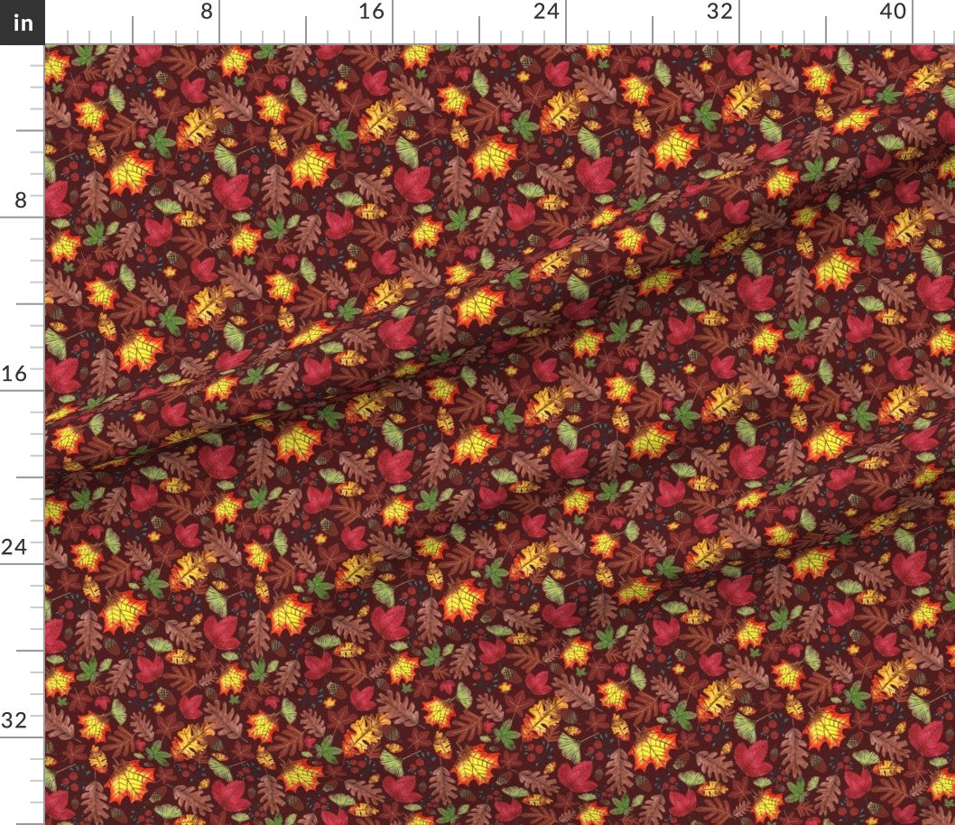Autumn Grove Design for Fabric & Home Decor - Burgundy