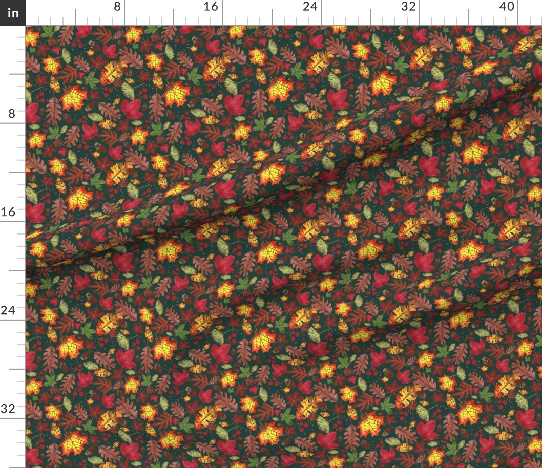 Autumn Grove Design for Fabric & Home Decor - Forest Green
