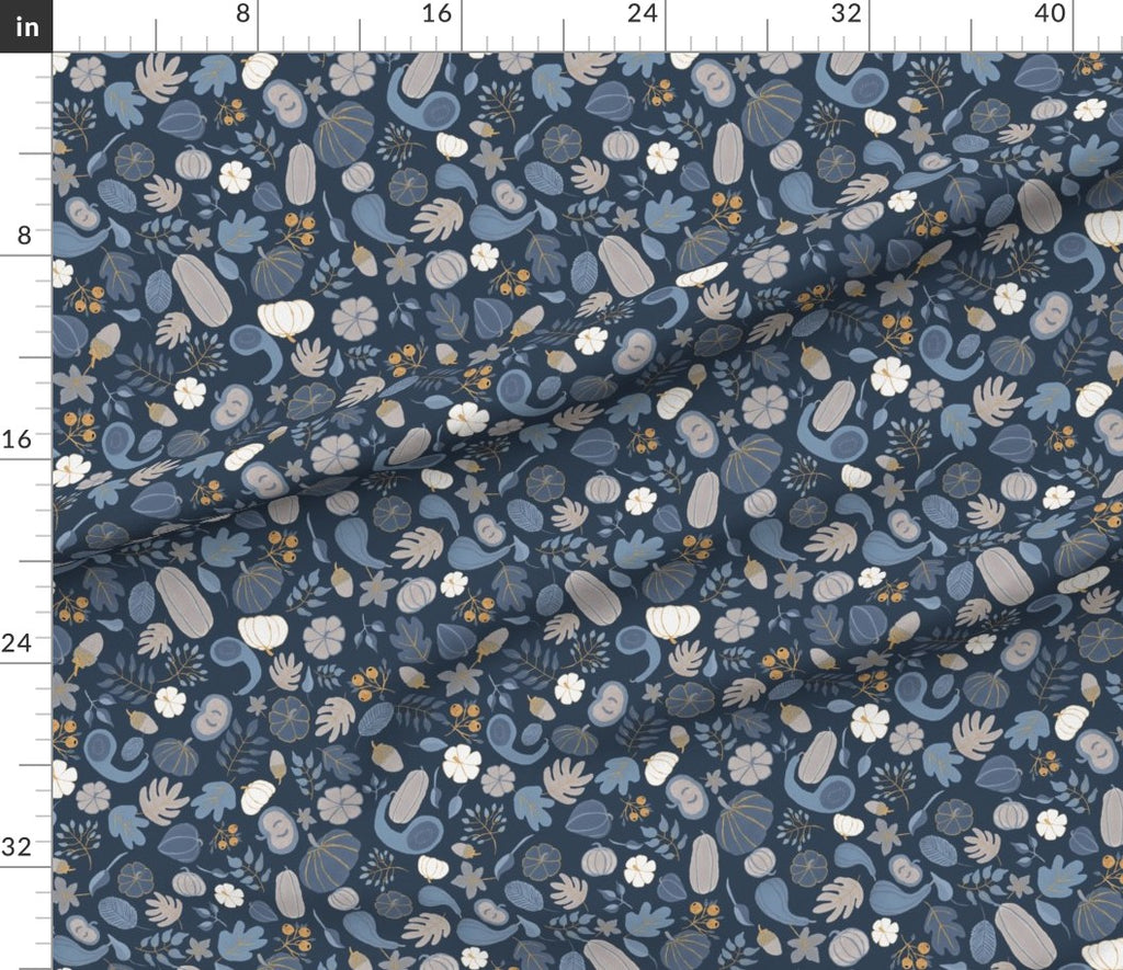 Fall Harvest Design for Fabric & Home Decor - Navy/Gray