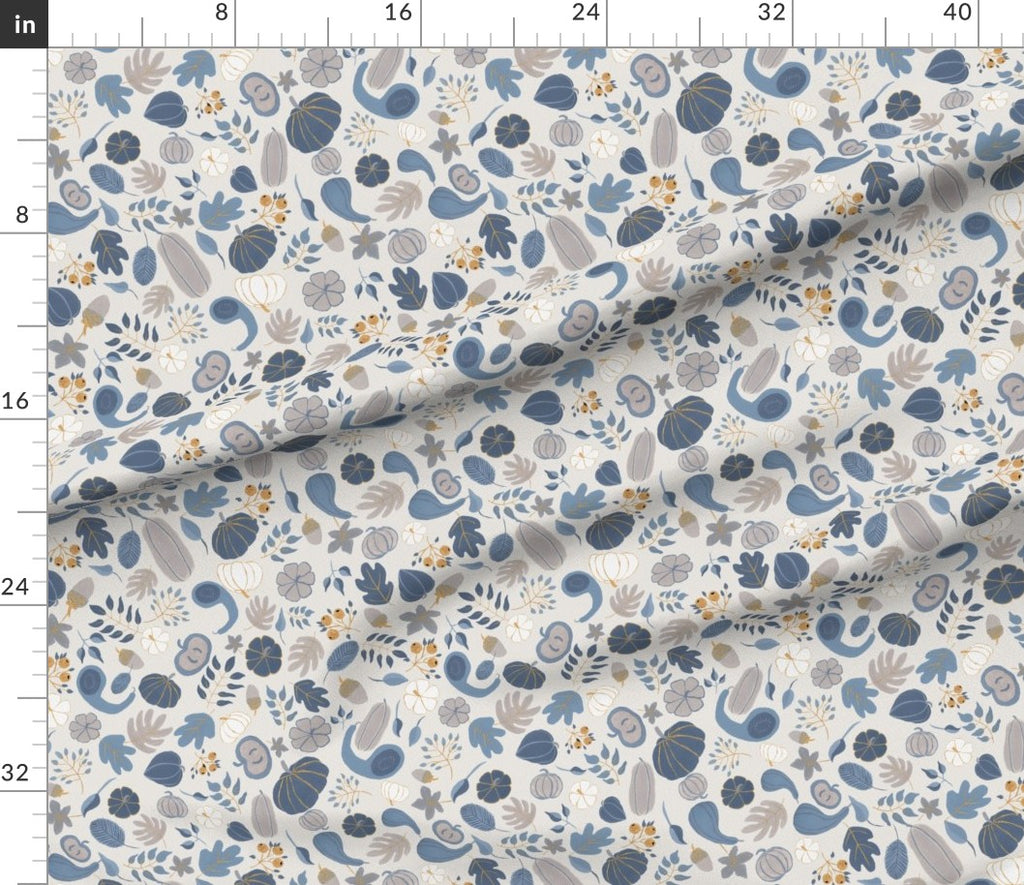 Fall Harvest Design for Fabric & Home Decor - Cloud Dancer/Navy