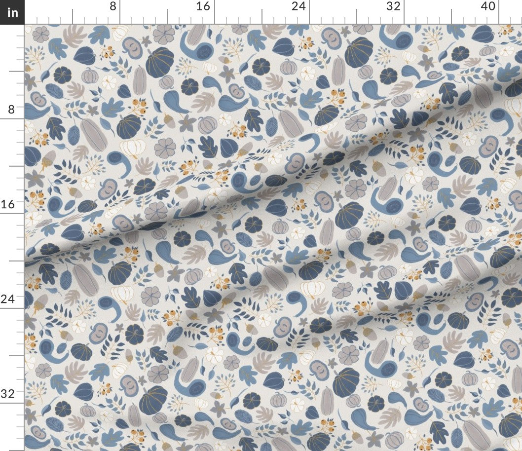 Fall Harvest Design for Fabric & Home Decor - Cloud Dancer/Navy