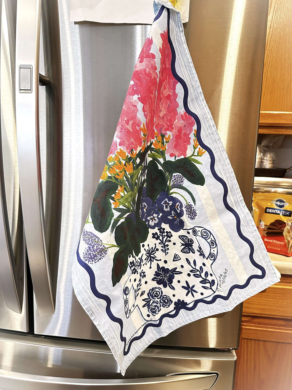 Pink Sapphires in Bloom Tea Towel