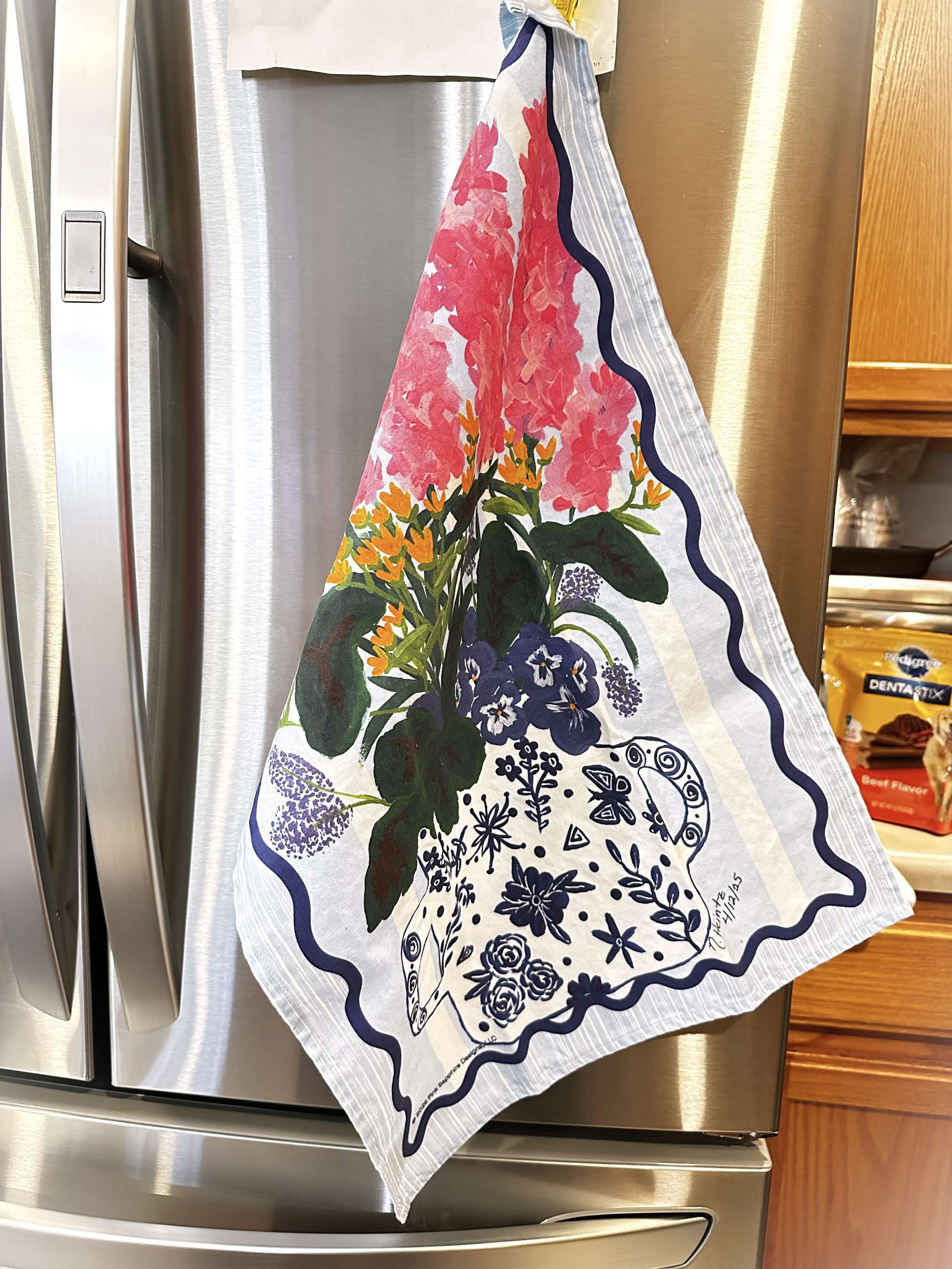 Pink Sapphires in Bloom Tea Towel