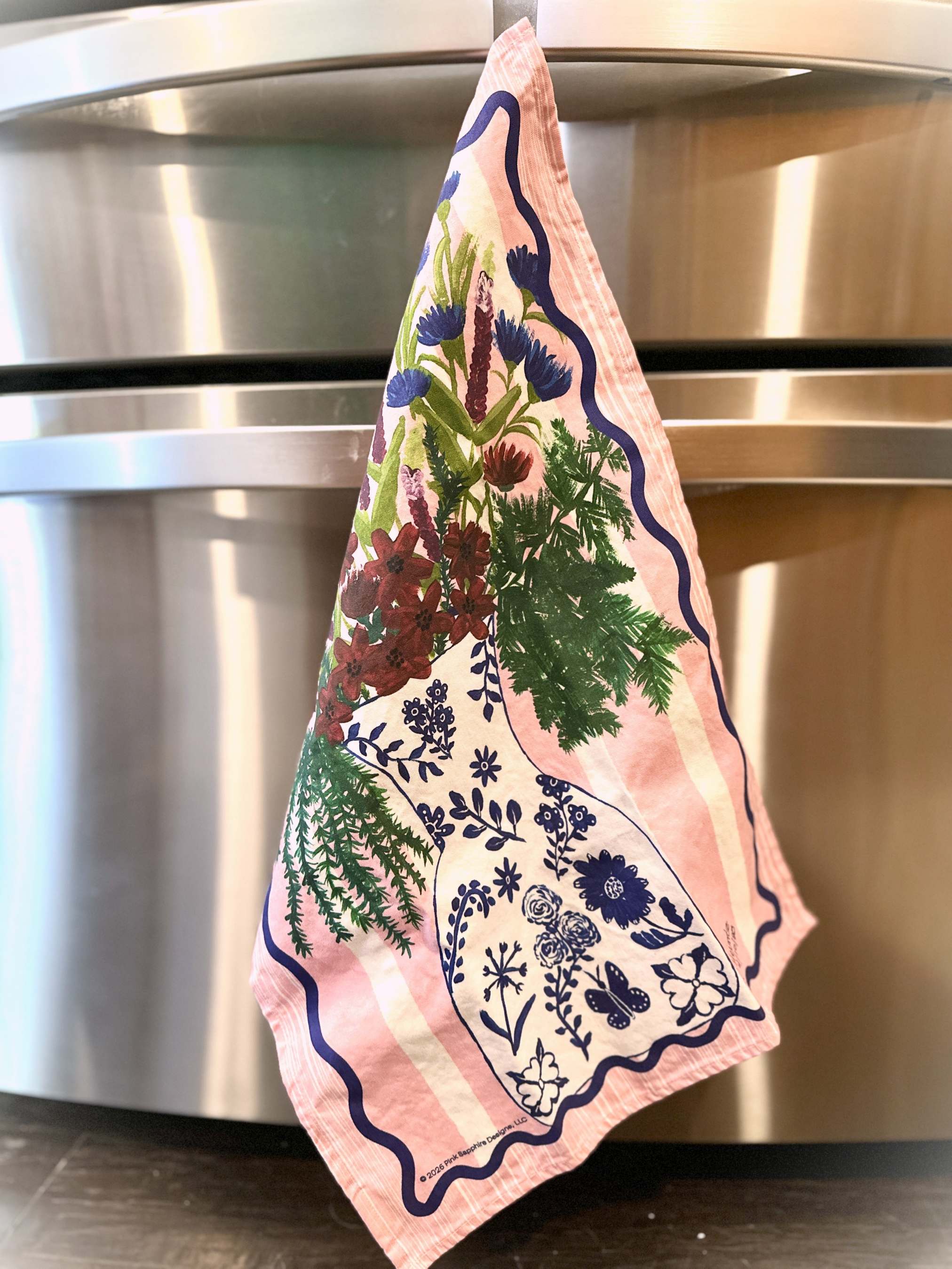 Serenity Blooms Tea Towel