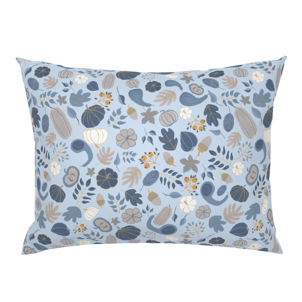Fall Harvest Design for Fabric & Home Decor - Sky Blue/Navy