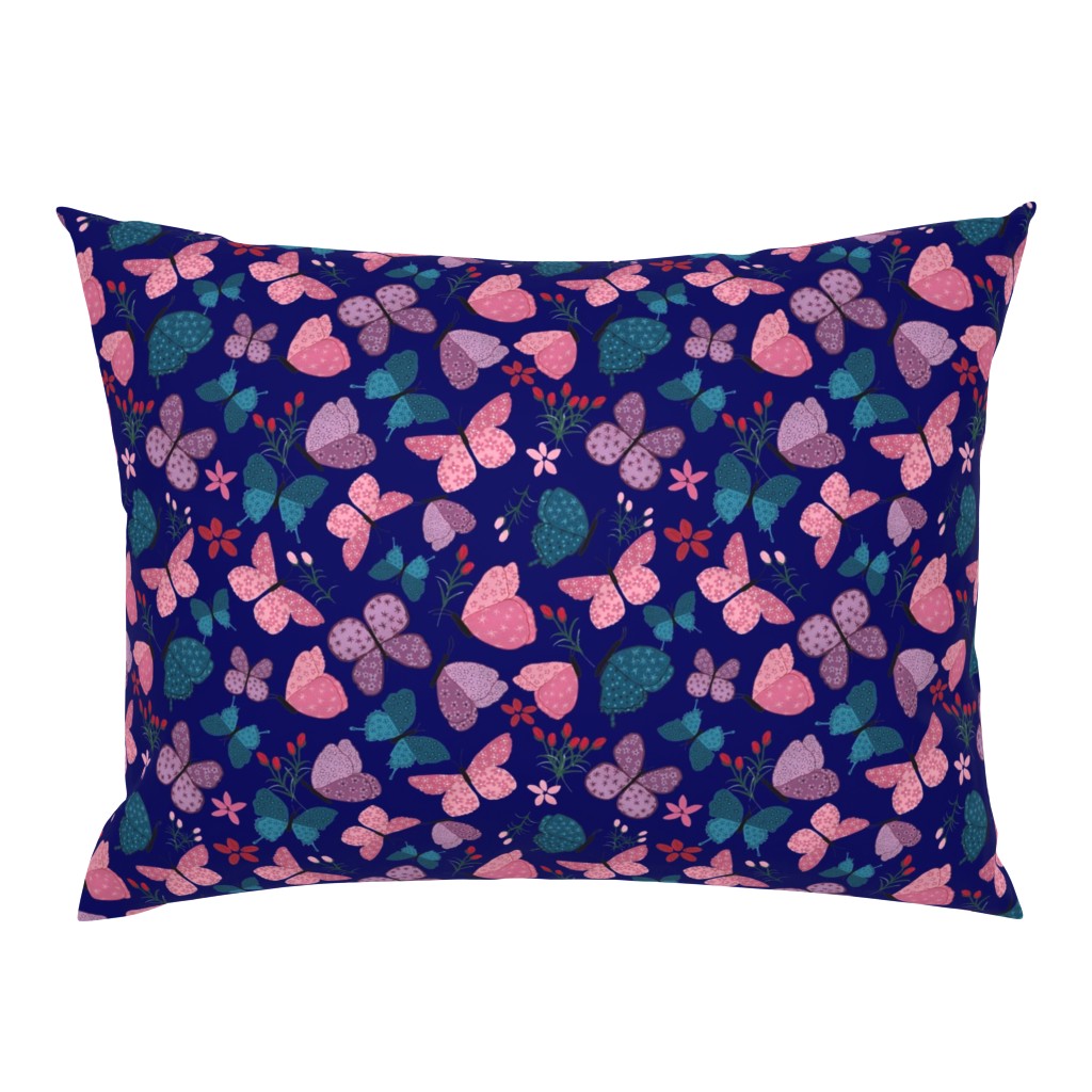 Butterfly Dance in Navy - Midnight Teal Colorway