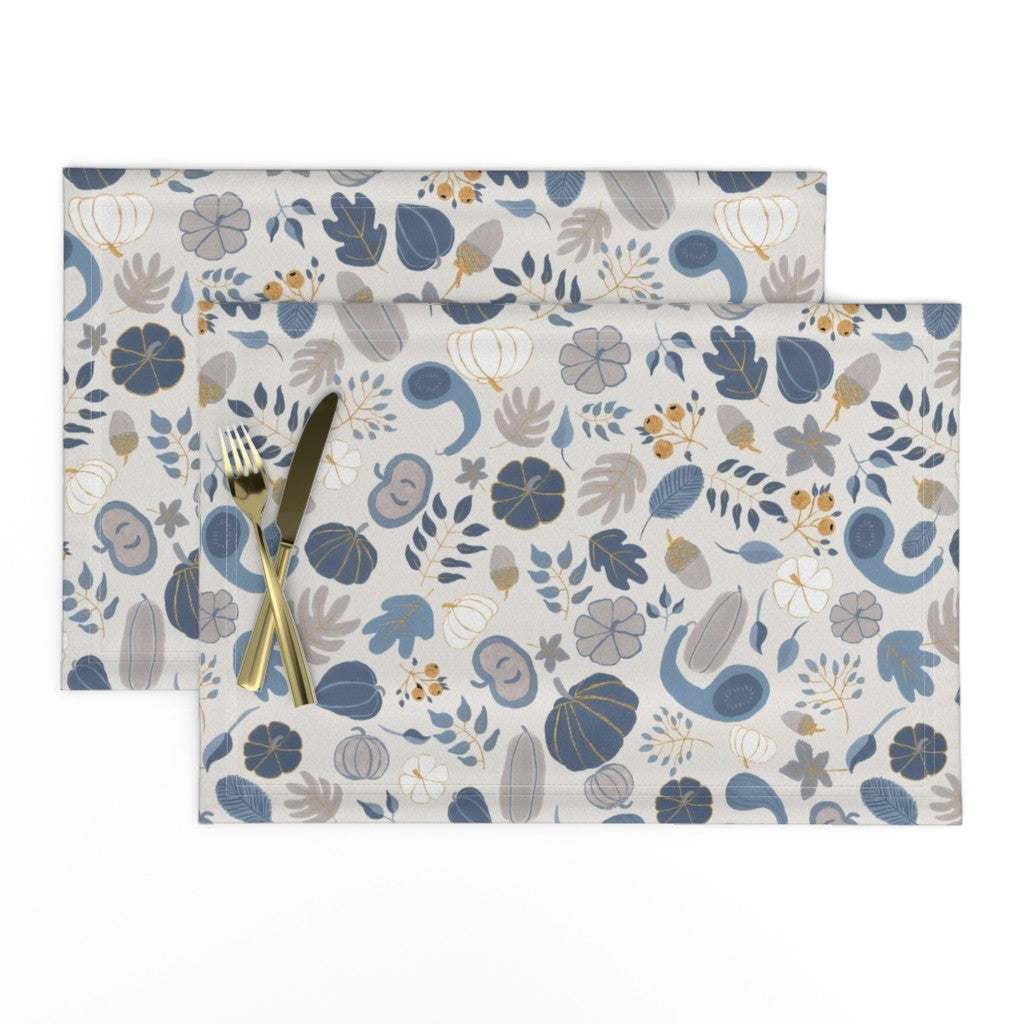 Fall Harvest Design for Fabric & Home Decor - Cloud Dancer/Navy