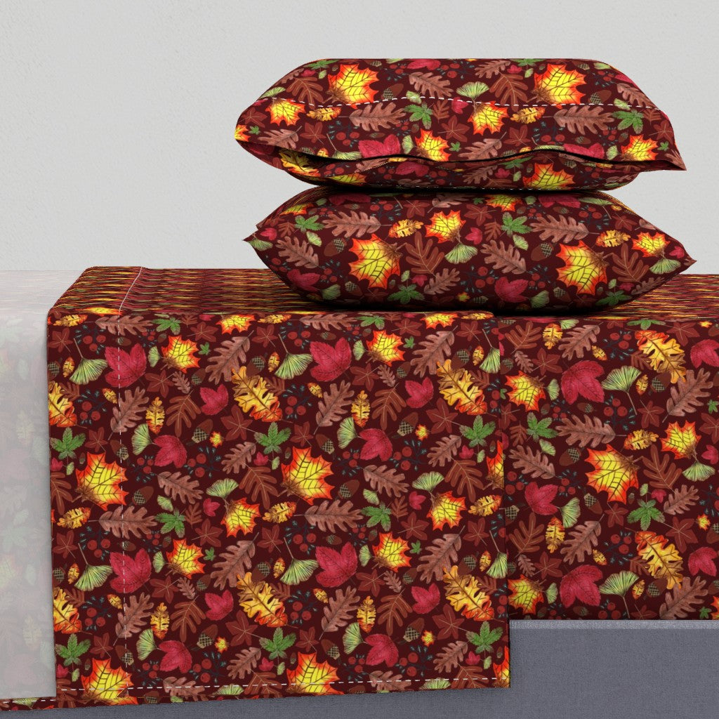 Autumn Grove Design for Fabric & Home Decor - Burgundy