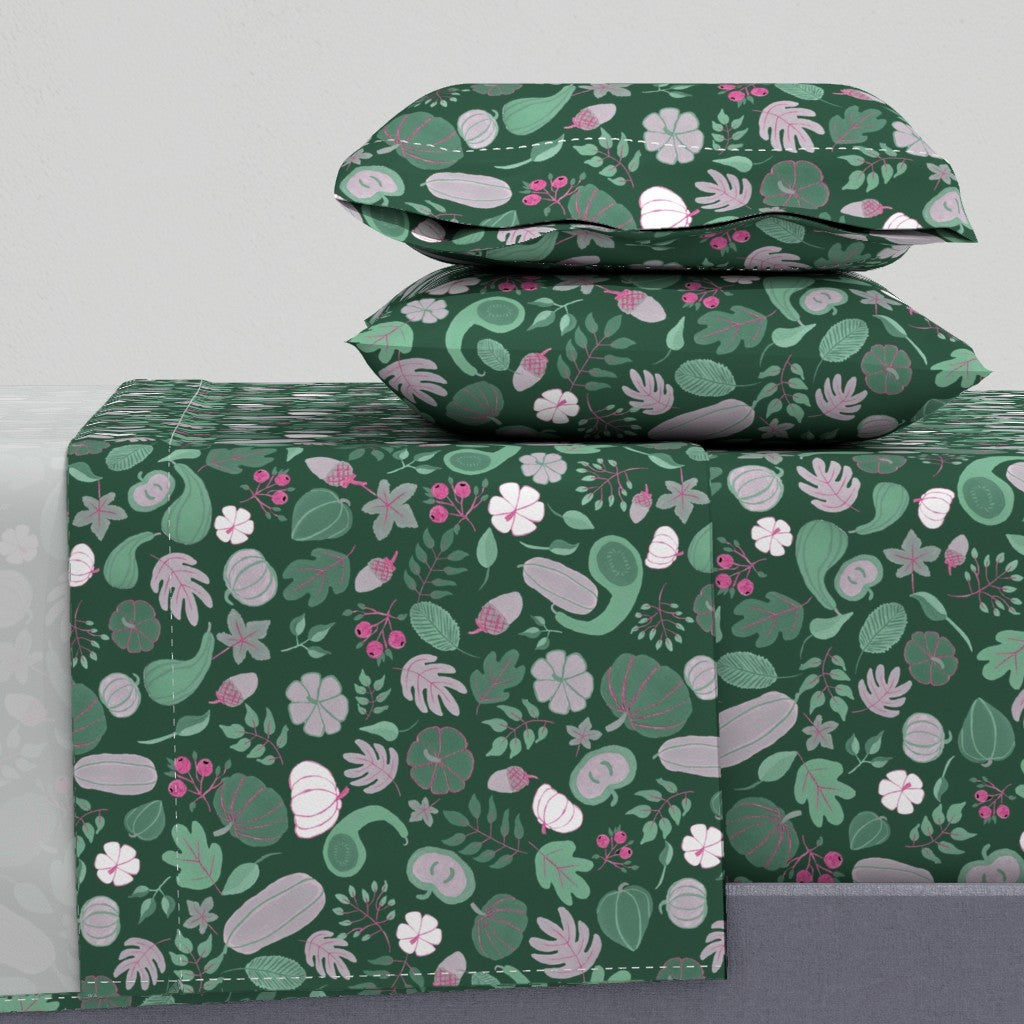 Fall Harvest Design for Fabric & Home Decor - Forest Green