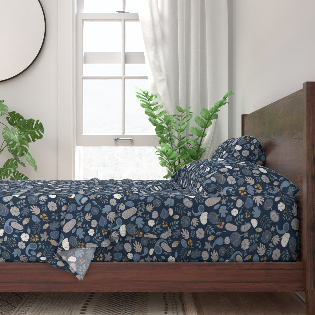 Fall Harvest Design for Fabric & Home Decor - Navy/Gray