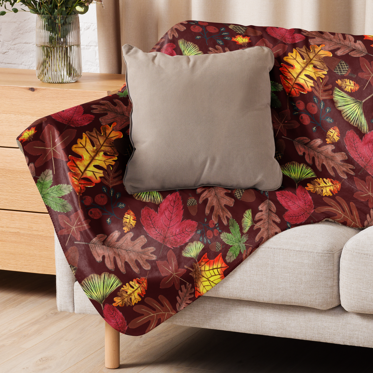 Autumn Grove Design for Fabric & Home Decor - Burgundy