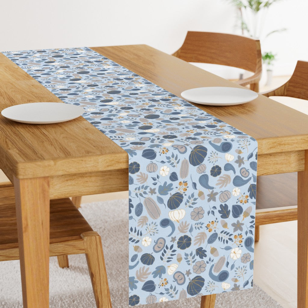 Fall Harvest Design for Fabric & Home Decor - Sky Blue/Navy