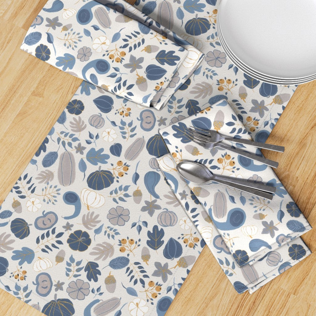 Fall Harvest Design for Fabric & Home Decor - Cloud Dancer/Navy