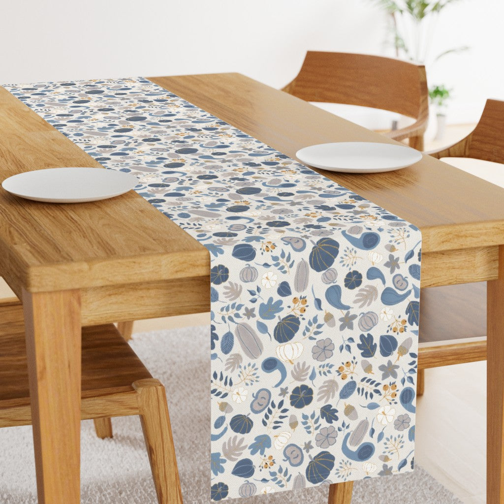 Fall Harvest Design for Fabric & Home Decor - Cloud Dancer/Navy