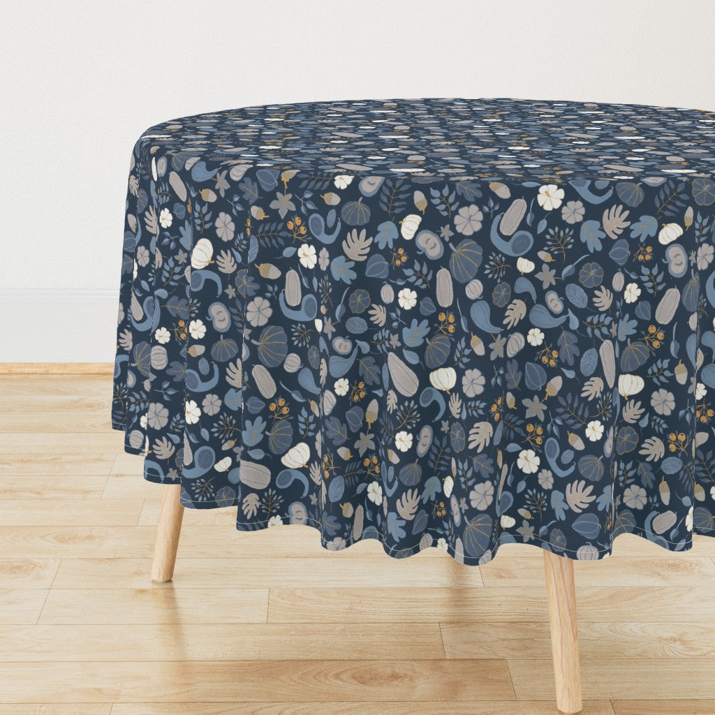 Fall Harvest Design for Fabric & Home Decor - Navy/Gray