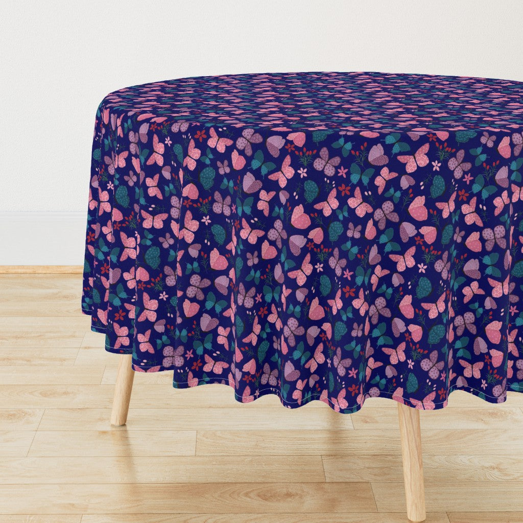 Butterfly Dance in Navy - Midnight Teal Colorway