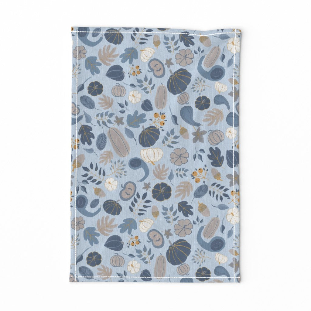 Fall Harvest Design for Fabric & Home Decor - Sky Blue/Navy